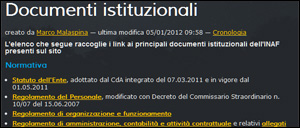 Documenti istituzionali