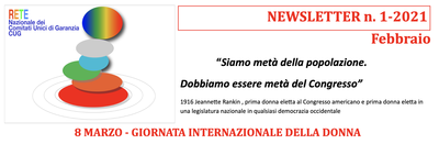 Giornata Internazionale della Donna 2021 - Rete Nazionale dei CUG Giornata Internazionale della Donna 2021 - Rete Nazionale dei CUG