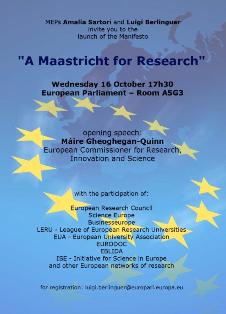 A Maastricht for Research - invito 16 ottobre 2013